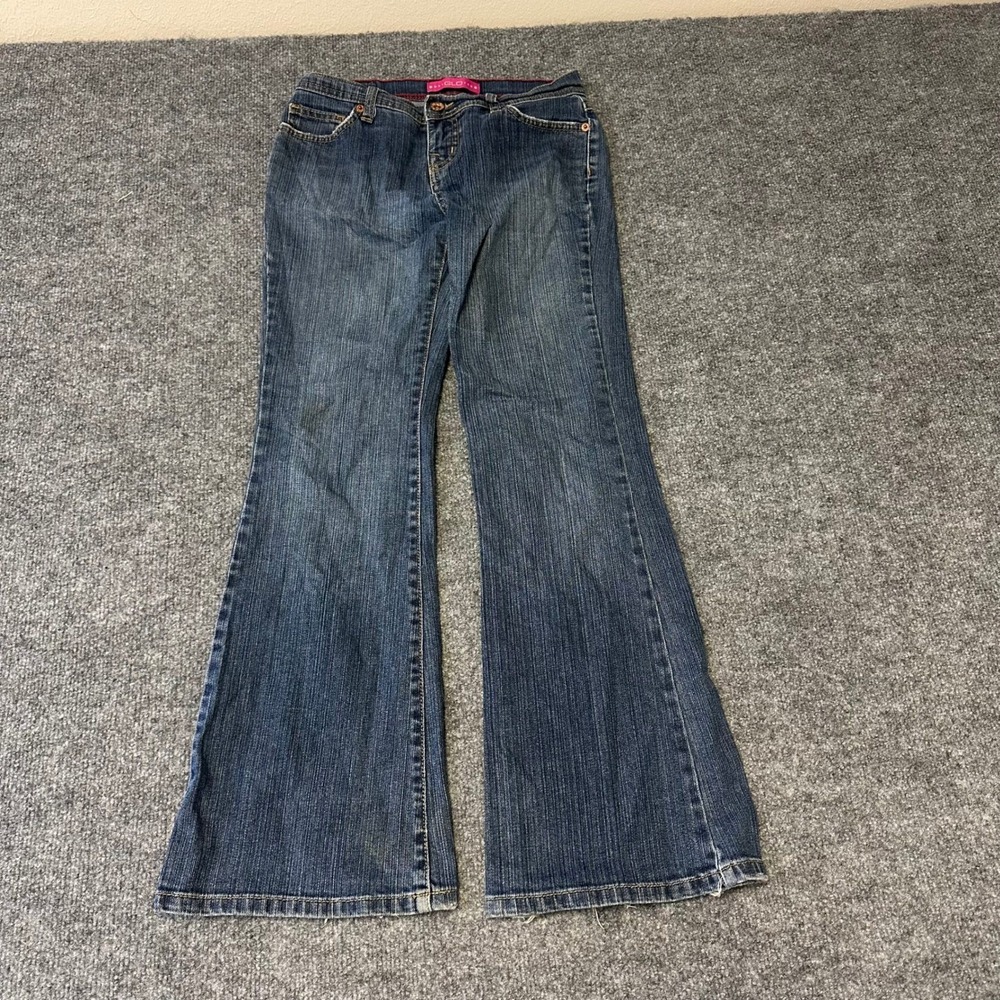 GLO Jeans Womens Size 1 Blue Flare Leg Stretch Denim Low Rise Casual 43358